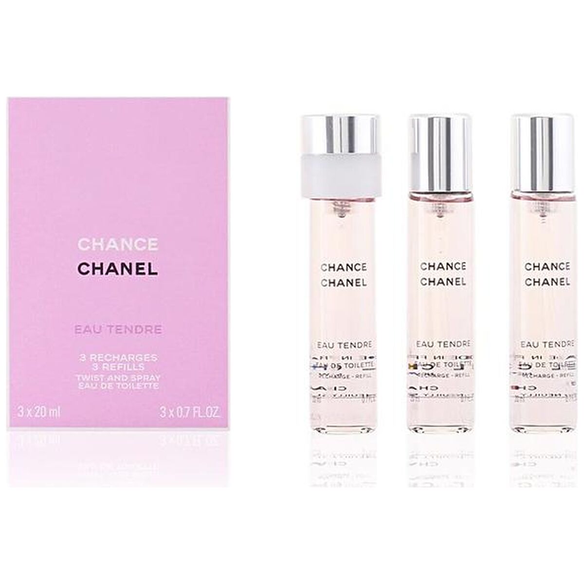 Chanel Chance Eau Tendre edt 60ml (1x20ml täytettävä + 2x20ml täyttö)