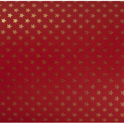 Gift wrapping paper red with golden stars