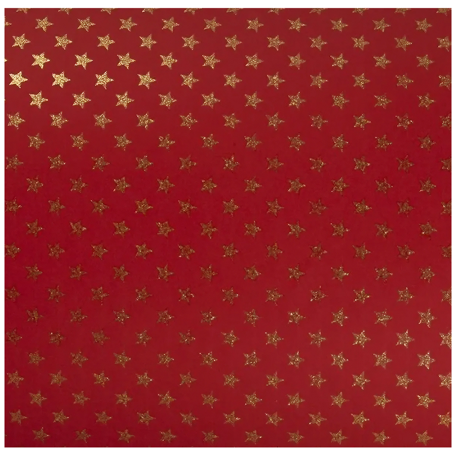 Gift wrapping paper red with golden stars