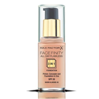 Max Factor Facefinity All Day Flawless 3 In 1 Foundation 45 Warm Almond 30ml
