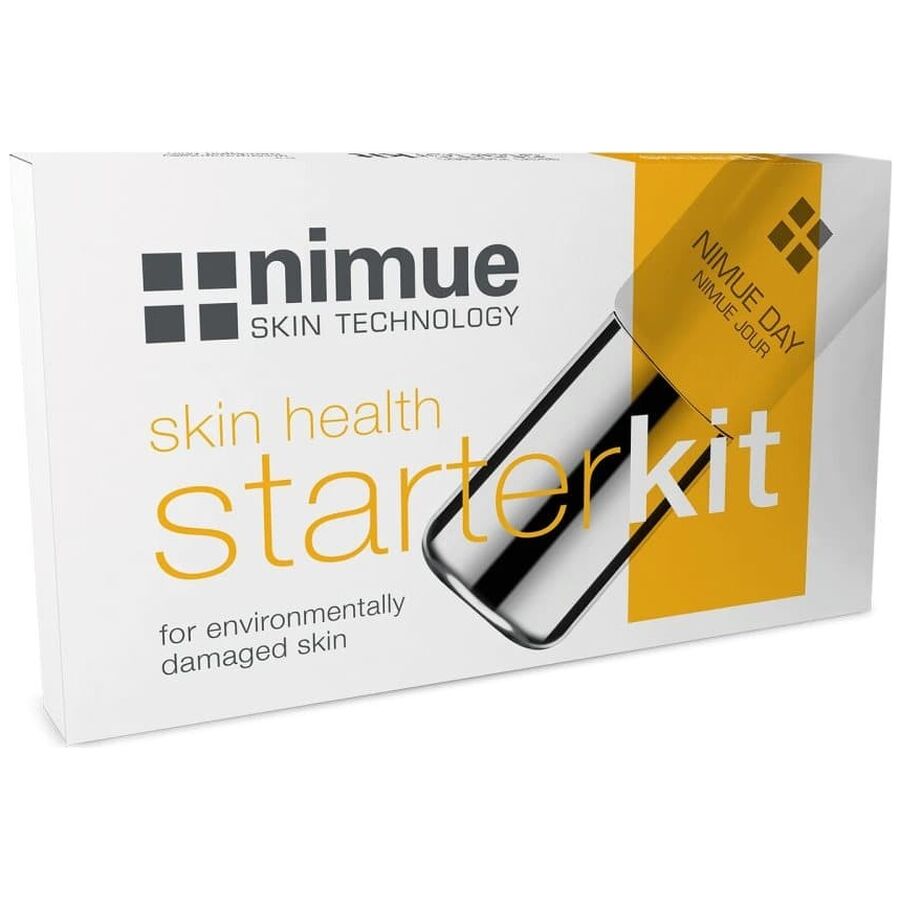 Nimue Environmentally Damaged Skin Starter Kit:  Cleansing Gel 30ml + Conditioner 30ml + Exfoliating Enzyme, Nimue® Day, Nimue® Night, Sun-C SPF 40